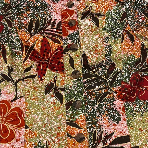 Joni B Multicolor Floral Button-Front Jacket | Cotton/Spandex | Size M - Picture 5 of 7